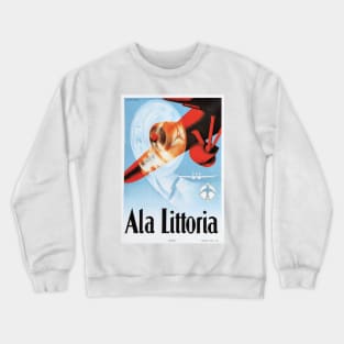 ALA LITTORIA ITALY Travel Advertisement Vintage Airline Crewneck Sweatshirt